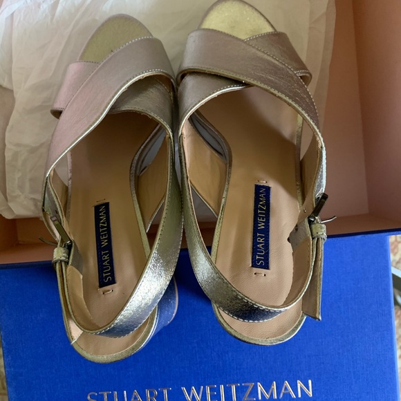 Stuart Weitzman beautiful silver lame Size8 - Picture 3 of 14